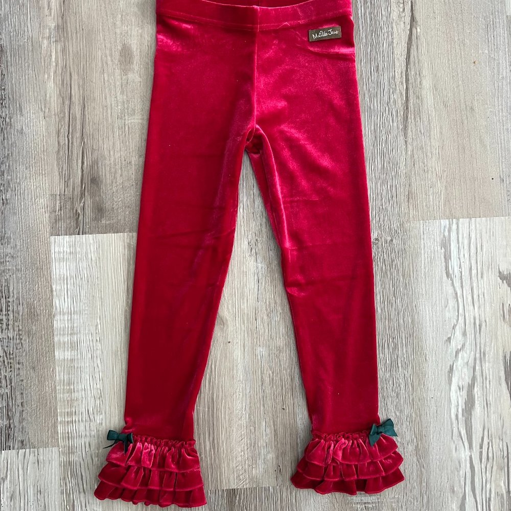 Matilda Jane Velvet Ruffle Leggings Size 6 New Without Tags